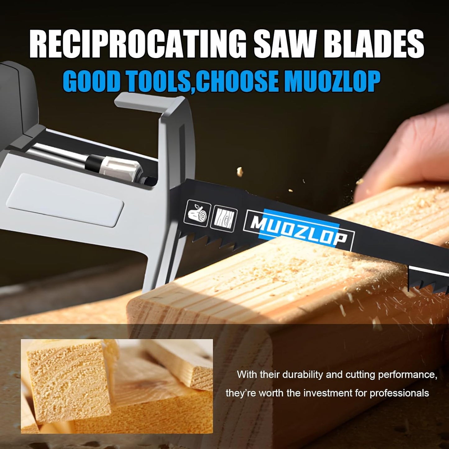 10 Pack 9 inch Reciprocating Saw Blades Set,6 TPI High Carbon Saw Blades, Woodcutting Saw Blades with Organizer Case (10, 6TPI/225mm)