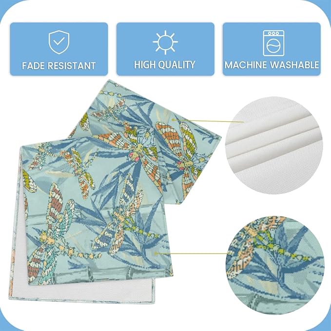 Watercolour Dragonflies Table Runner Kitchen Dining Table Runner 13*108in Table Center Decor for Indoor Outdoor Home Holiday Party