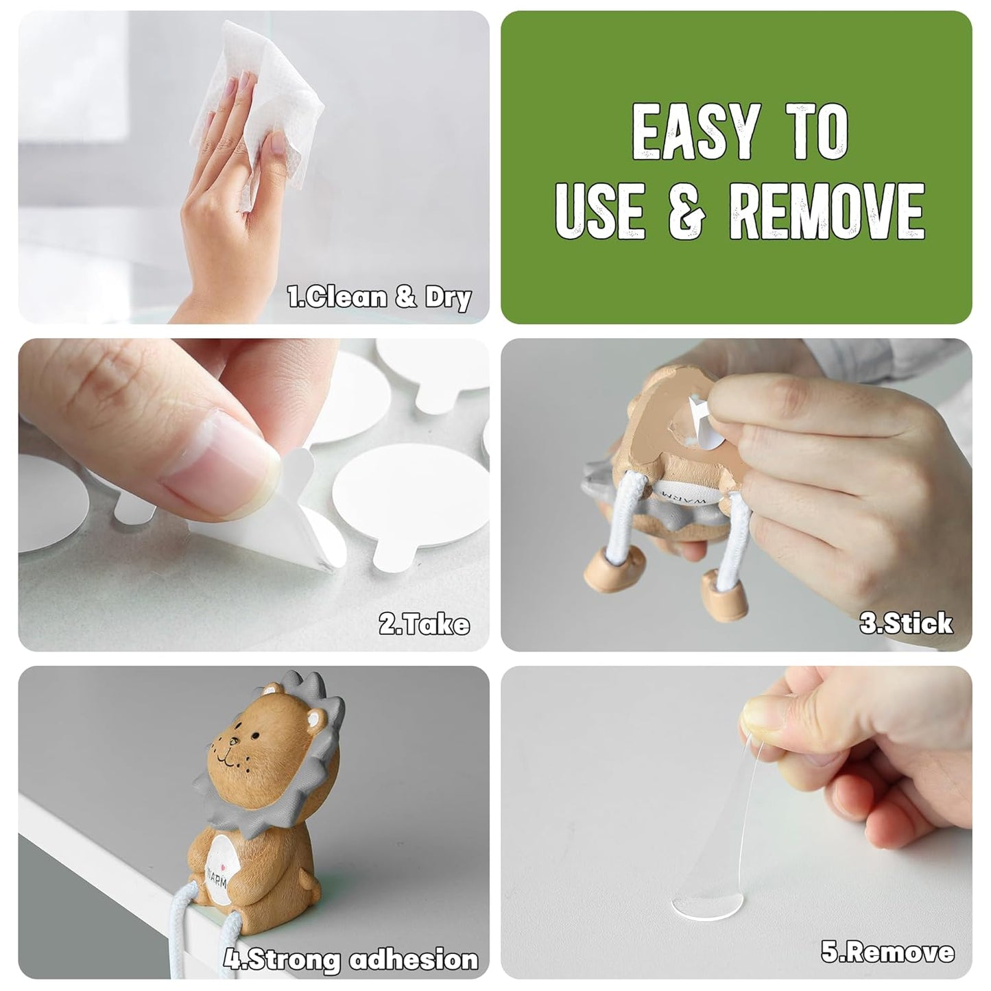 Adhesive Dots Double Sided, 100PCS Mounting Putty for Wall, Posters, Balloons - 0.4" Removable Clear Adhesive Putty, No Damage Sticky Adhesive Tack for Poster & Festival Decoration Museum