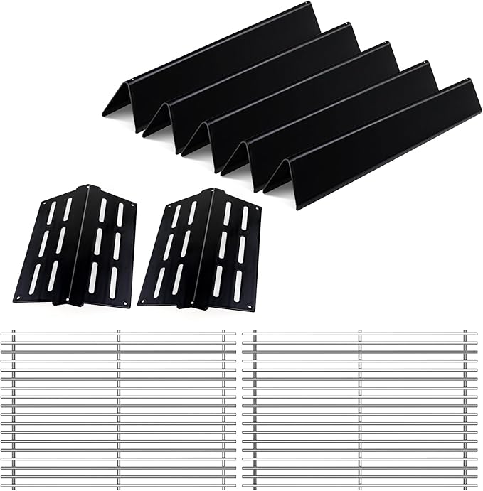 7620 Porcelain Flavorizer Bars 7524 Stainless Steel Grill Grates for Weber Genesis E310 E320 E330 S310 S320 S330 EP-310 with 7622 Heat Deflector Grill Replacement Parts for Weber 300 Series