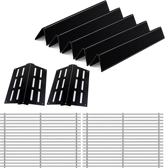 7620 Porcelain Flavorizer Bars 7524 Stainless Steel Grill Grates for Weber Genesis E310 E320 E330 S310 S320 S330 EP-310 with 7622 Heat Deflector Grill Replacement Parts for Weber 300 Series