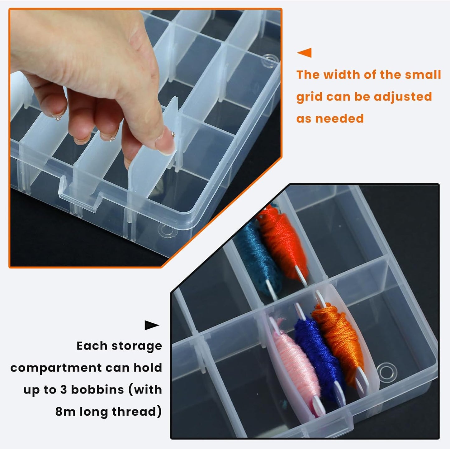 Embroidery Floss Thread Organizer Storage,Bobbin Winder,Embroidery Floss Bobbins Thread Holder,1 Removable 24 Compartments With 150 Floss Bobbins And Numbers Stickers For Craft DIY Sewing Bead Storage