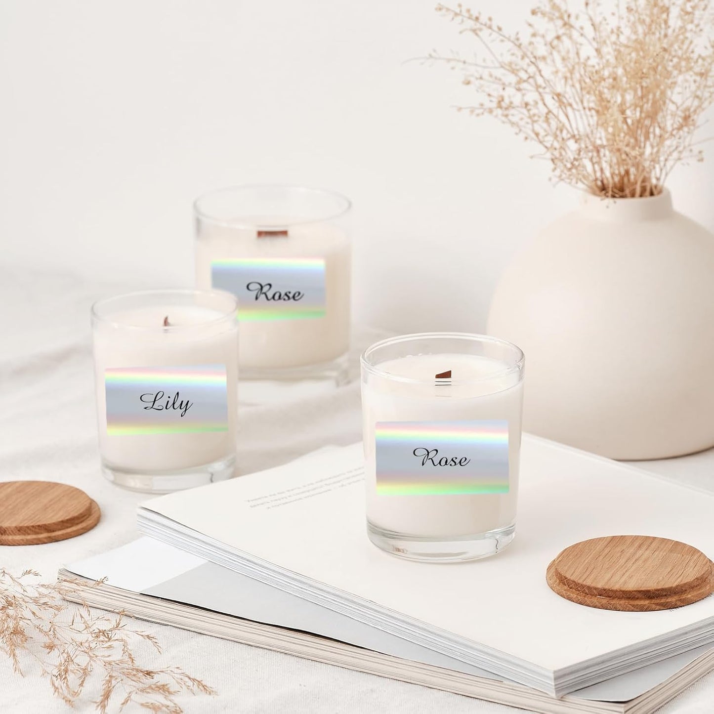 2.25"x1.25" Direct Thermal Labels, Holographic Thermal Printer Labels for Barcode, Self-Adhesive Address Shipping Thermal Label Stickers-1 Roll, 300 Labels, Holographic Silver