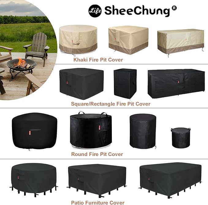 SheeChung Fire Pit Cover 36"x34" for Ikuby Fire Pit Sphere,Waterproof Heavy Duty 600D Round Fire Pit Cover for Outdoor Large Globe/Ball Firepit,Fits Propane Gas Fire Pit