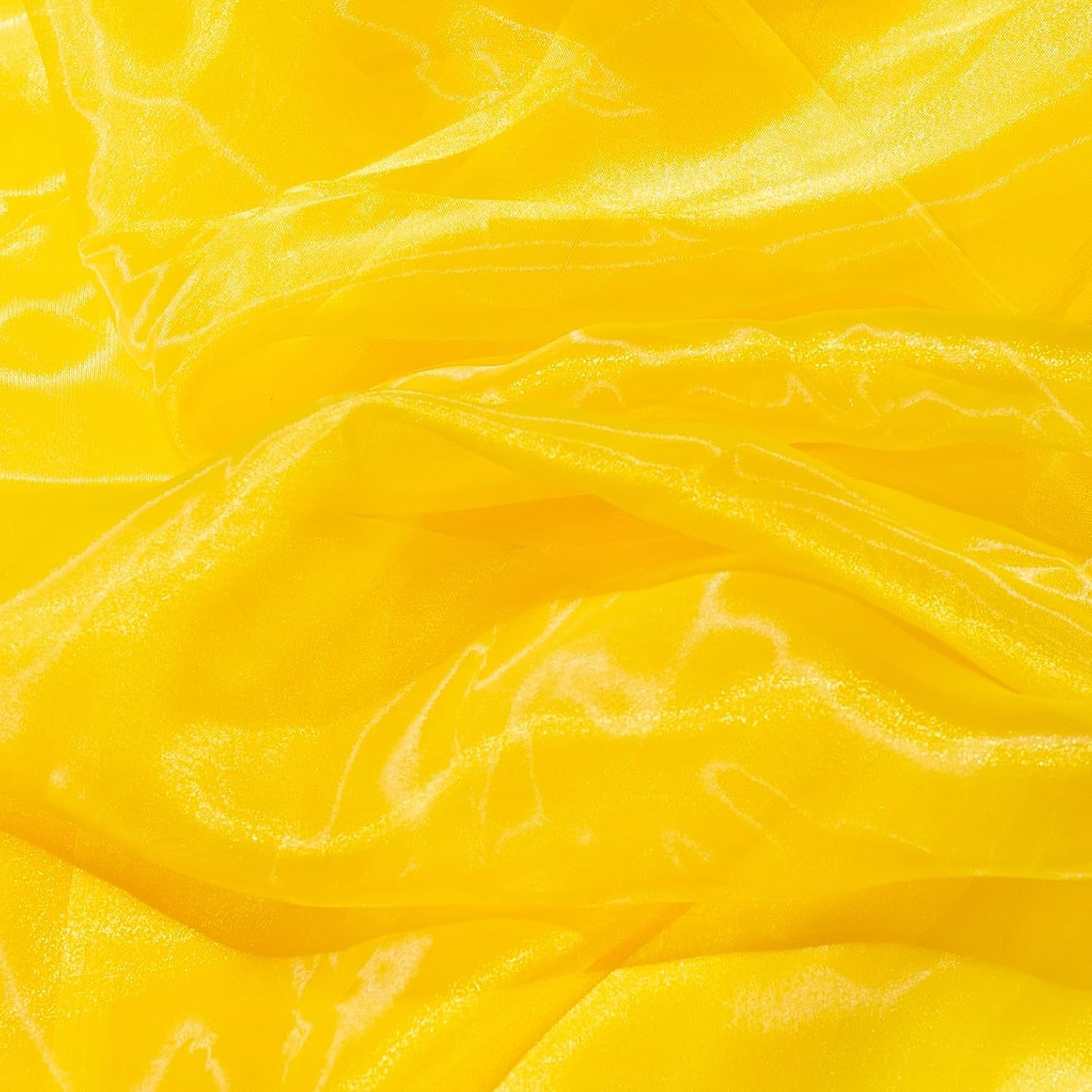 Fynite Sheer Organza Fabric | 5 Yards Long | 44" Wide | Bridal Solid Sheer Organza Bolt for Wedding Dress Fashion Craft Decorations - Silky Shiny - Yellow