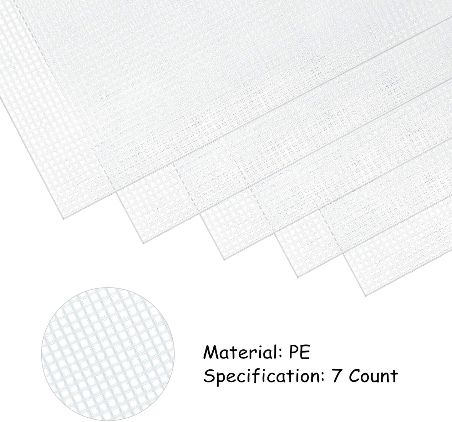 Pllieay 5 Pieces 7 Count Plastic Mesh Canvas Sheets, Eye Mesh for Embroidery, Acrylic Yarn Crafting, Knit and Crochet Projects, Make Aquarium Dividers(10.2 x 13.2 inch, with 4 Pieces Weaving Needles)