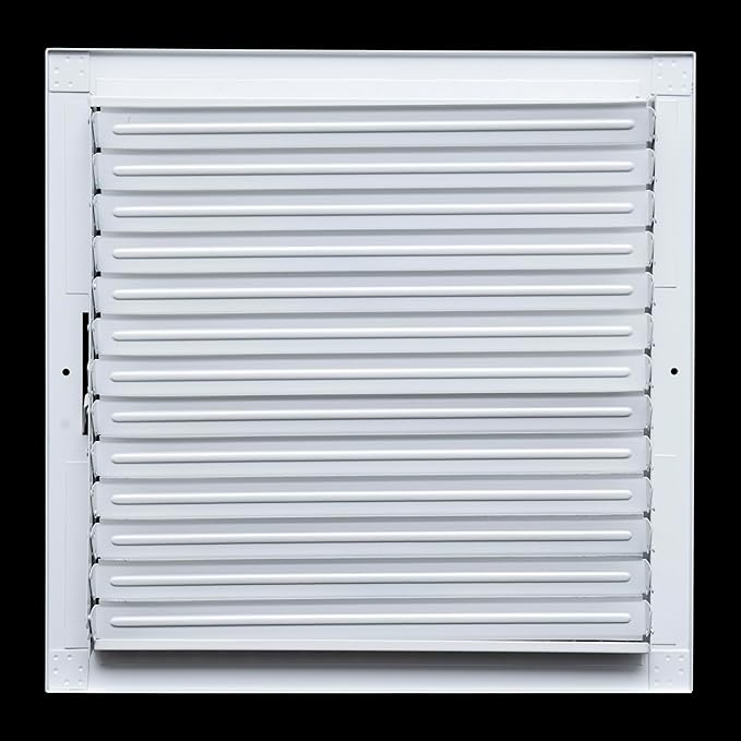 Fits 14x14 Duct Opening Steel Adjustable Air Supply Grille by Handua | Register Vent Cover Grill for Sidewall and Ceiling | White | Outer Dimensions: 15.75" X 15.75"