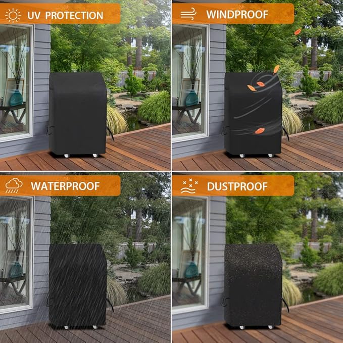 iCOVER Small Grill Cover 30 Inch, 600D Weatherproof BBQ Covers, Waterproof Outdoor Heavy Duty Protection for Gas Grills Smoker, Two Burner BBQ