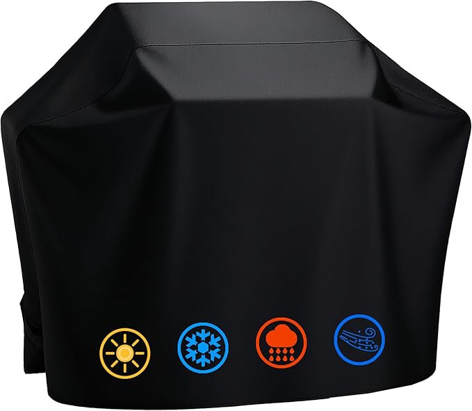Grill Cover 40 inch, [Upgraded to 420D] Heavy Duty Waterproof BBQ Grill Cover, Outdoor Fade & Rip Resistant with Adjustable Drawstring, for Gas Charcoal Grills, Black