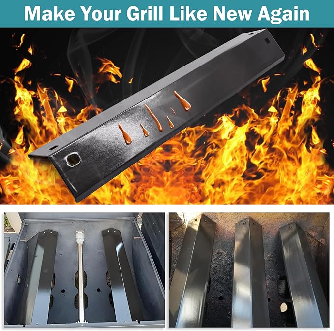 Criditpid Replacement Parts for Char Griller 5050, 5650, 3001, 5072, 3030,3008, 4000, 5252, King Griller 3008 5252, Grill Grates, Heat Plate, Burners and Ignitor for Chargriller Parts Replacement