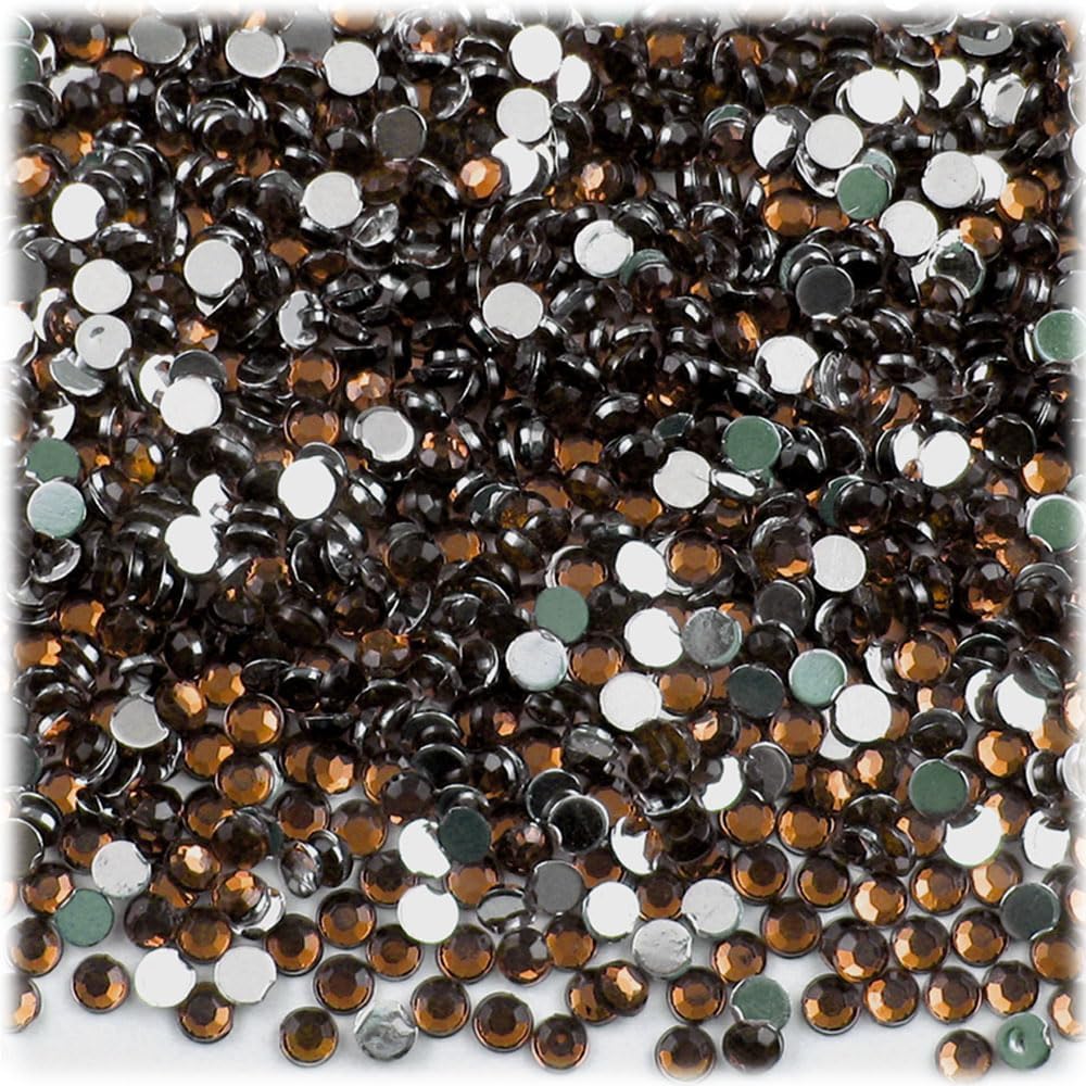 The Crafts Outlet 1,440pc Flatback Acrylic Rhinestones Round 3mm (10ss) Jet Black