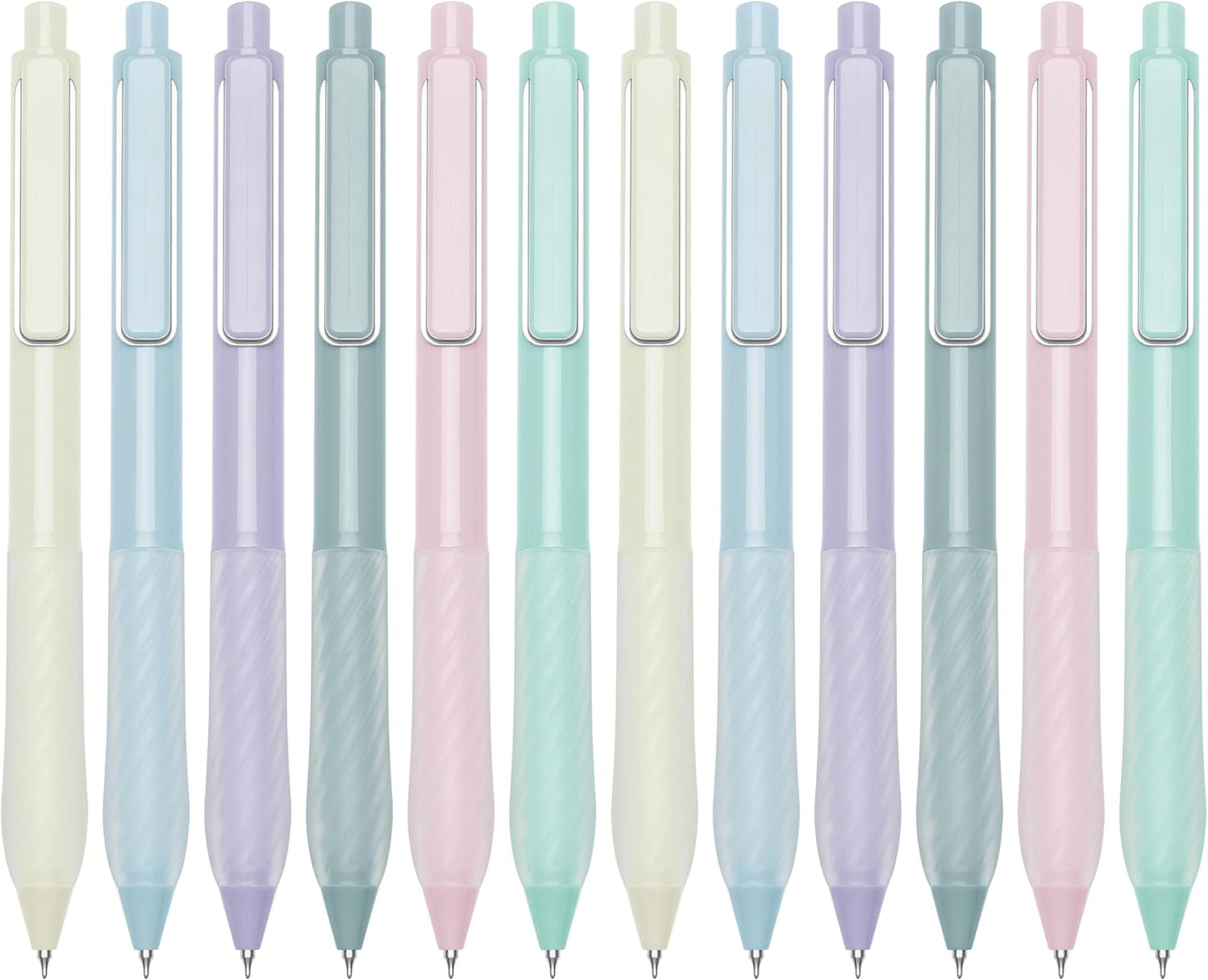 Gel Pens Black Ink Fine Point 0.5mm Retractable Cute Pen for Smooth Writing School Office Supplies (Silver 12-count)