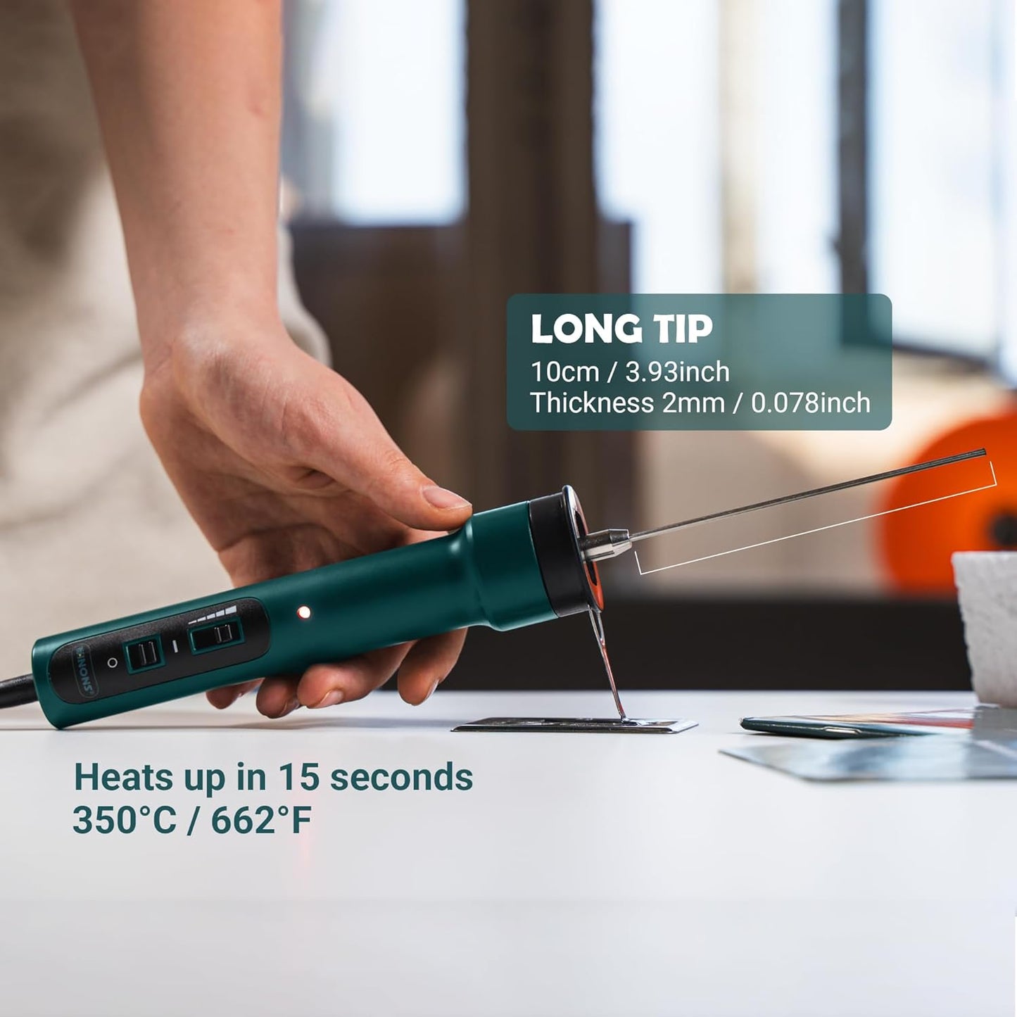 WINONS Hot Wire Foam Cutter with Temperature Controller and Light Indicator, WFC0008 Styrofoam Cutter with Max. Temp. - 400°C, Polystyrene Cutting Tool for DIY Projects (Kit of 10)