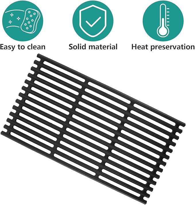 Cast Iron Grill Grates and Stainless Steel Emitter Plates for Charbroil Commercial Infrared 4 Burner 463242715, 463242716, 463276016, 466242715, 466242815, 463257520 Gas Grills