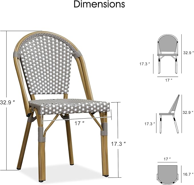 PURPLE LEAF 11 Pieces Outdoor Dining Set Patio Furniture Set with Large Aluminum Table and French Bistro Chairs for Garden Backyard Gray Patio Dining Set