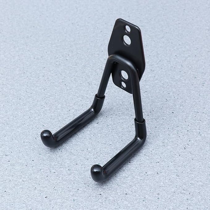 Kisangel Heavy Duty Garage Wall Hooks 2pcs Metal Utility Hangers Black for Garden Tools Storage and Garage Organization