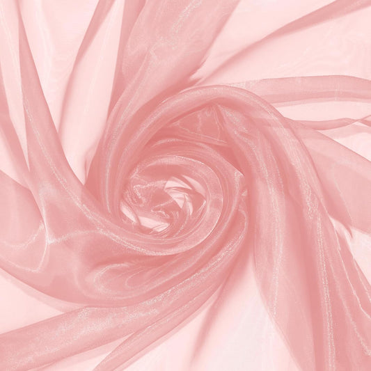 P Pothuiny Sheer Organza Fabric by The Yard, 3 Yards x 60 Inch Wide Bridal Light Pink Organza Tulle Fabric Roll Shiny Gauze Fashion Dress Sewing Craft for Wedding Party Decorations Backdrop