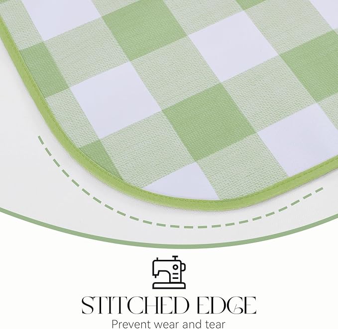 MOSAYT Rectangle Vinyl Tablecloth, 100% Waterproof Buffalo Gingham Plastic Table Cloth, Heavy Duty Wipeable Table Covers for Picnic, Outdoor, Camping - 54 x 108, Sage Green