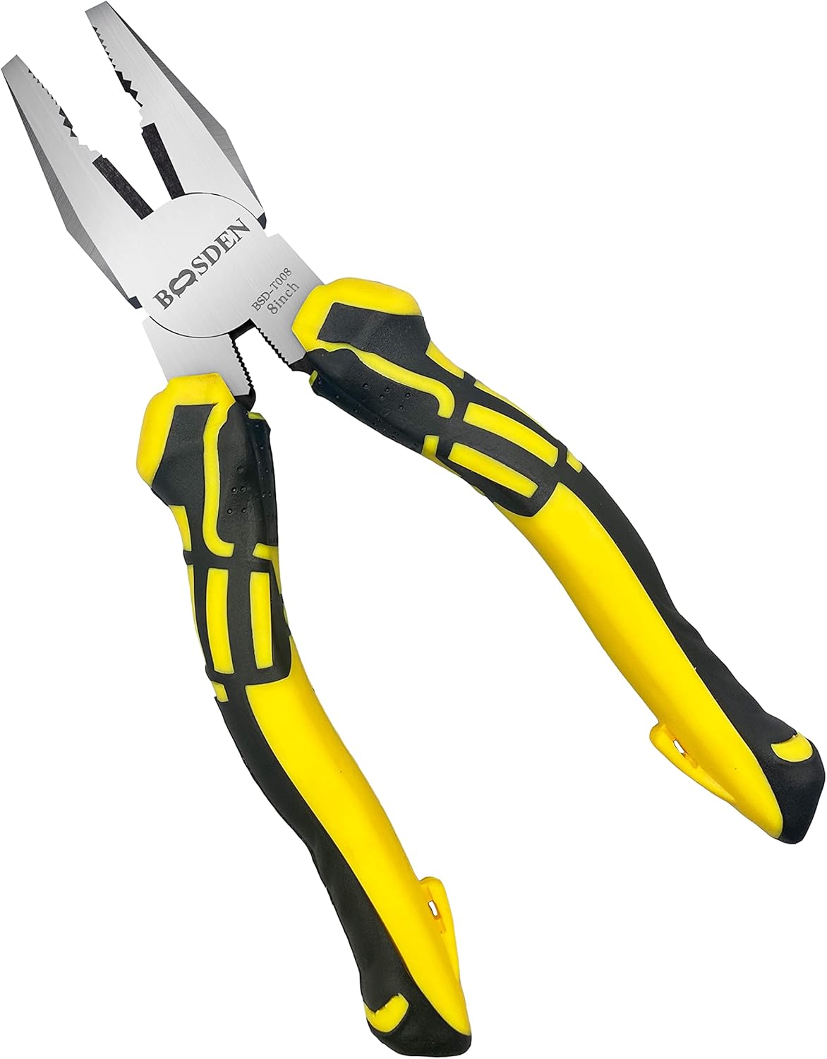 BOOSDEN 8 inch Lineman's Pliers - Side Cutters Combination Pliers with High Leverage and Wire Cutter Function
