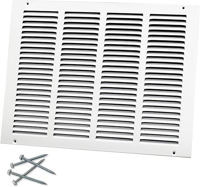 16"W x 12"H [Duct Opening Size] Steel Return Air Grille, Air Return Vent Cover for Ceiling and Sidewall - HVAC Air Vent Covers - [Outer Dimensions: 17.75"W x 13.75"H]