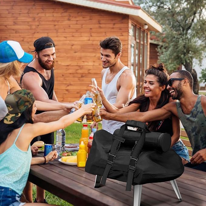 Carry Cover for Ooni Karu 16 and Karu 2 Pro Pizza Oven, Waterproof Pizza Oven Cover with Chimney Bag for Outdoor, Heavy Duty Portable Outside Dust Pizza Oven Accessories with Adjustable Buckle Straps