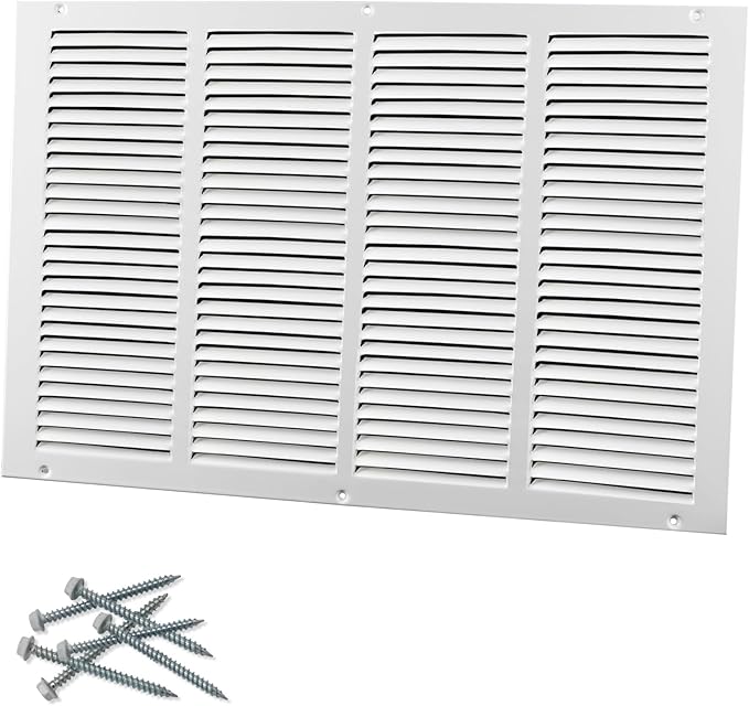 20"W x 14"H [Duct Opening Size] Steel Return Air Grille, Air Return Vent Cover for Ceiling and Sidewall - HVAC Air Vent Covers - [Outer Dimensions: 21.75"W x 15.75"H]