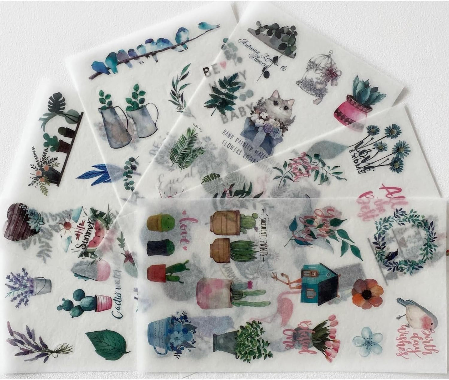 Printable Washi Sticker Paper for Inkjet & Laser Printers, 8.5x11 Inch Full Sheet, 100 Sheets, Semi Transparent, Printable Washi Sticker for Scrapbooking, Bullet Diaries, Junk Journaling, Washi Tapes