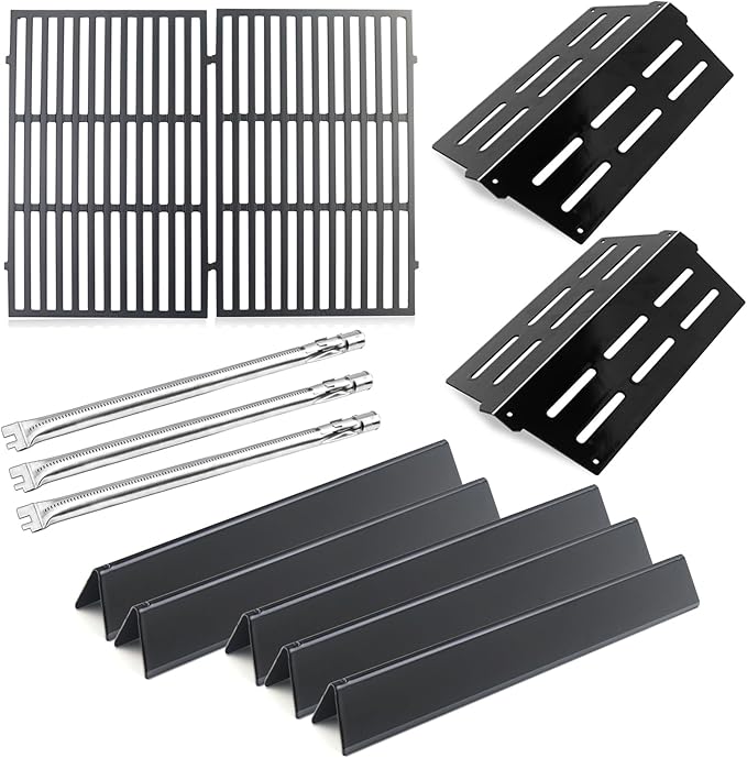 Grill Parts Replacement for Weber Genesis 300 Series, E310, S310, E320, E330, S330, EP310, EP320, EP330 Grill with Front-Mounted Control Panel, 7520, 7524, 62752, 65505, Black