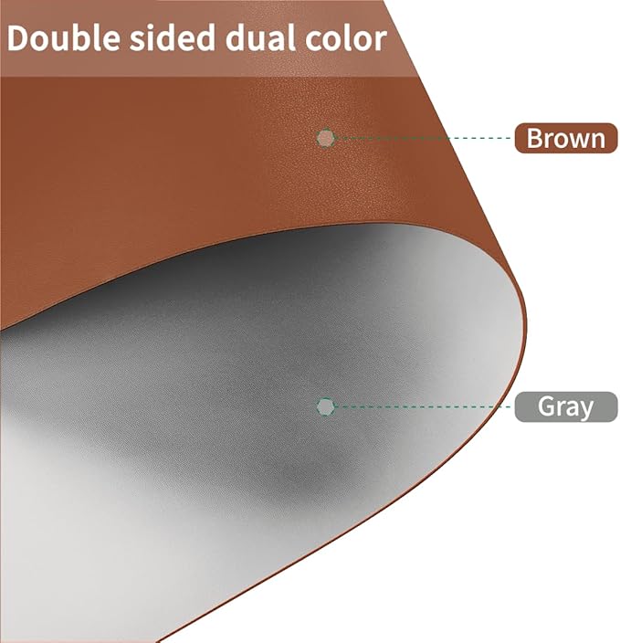 Table Top Protector for Dining Room Table - Can Be Used On Both Sides Waterproof and Easy to Clean Good Flatness Used for Dining Table(Brown+Gray 44x84)