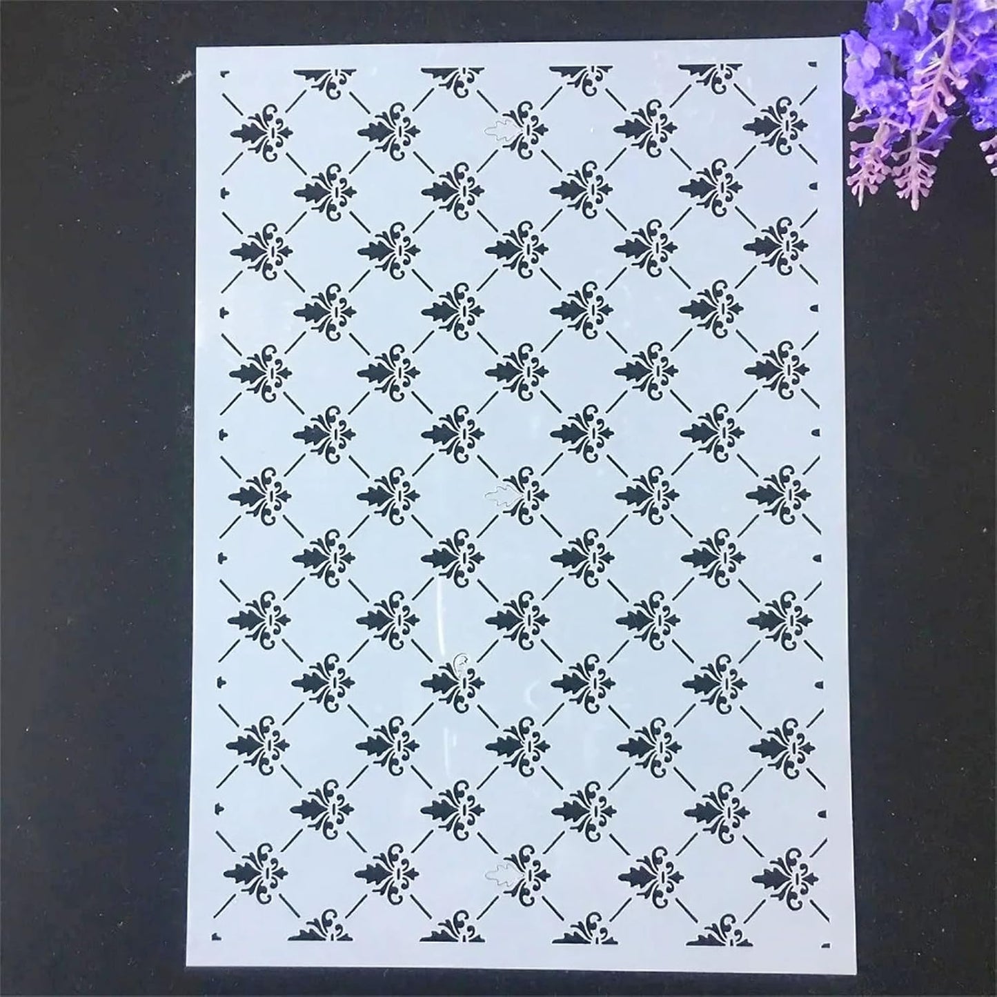 TIAMECH A4 Reusable Small Symbol Lines Stencil for Painting - Grid Texture Layering Template, DIY Wall Art, Wood Furniture, Scrapbook & Crafts (8.3x11.7inch)