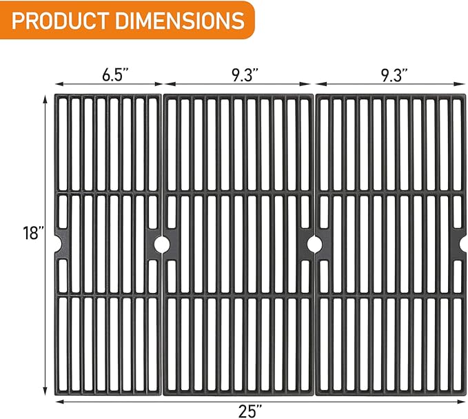 Grill Grates for Charbroil Performance 463342119 463347017 463335517 463376017, Grill Grates Replacement for Char-Broil 463347418 463347519 463342118 463347518, G470-0003-W1 G470-0002-W1, 18" x 25"