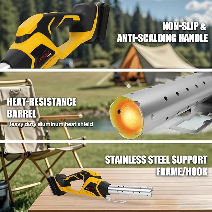 Cordless Electric Fire Starter for Dewalt 20V Battery, Charcoal Starter and Lighter, 400W Motor 1470℉ Maximum for Grill, BBQ, Wood Burning Fireplaces & Camping(No Battery)