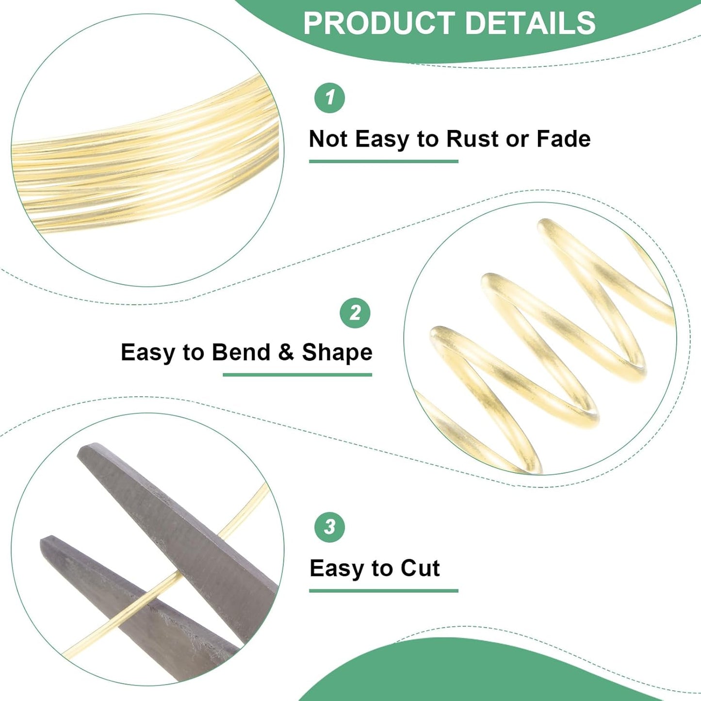 1 mm/18 Gauge Copper Wire for Jewelry Making, 5.2FT Copper Beading Craft Wire for Jewelry/Weaving/DIY Crafting/Planting, Color-Retaining [1.6M, Light Golden]