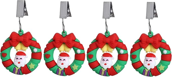 TwoFish Home Set of 4 Xmas Garland Tablecloth Weight Clamps Xmas Garland Decoration Tablecloth Weight Clamps Pack of 4