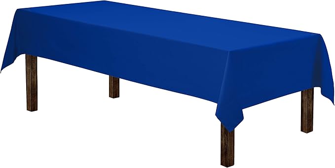 Gee Di Moda Rectangle Tablecloth - 60 x 102 Inch Royal Blue Table Cloth for 6 Foot Rectangle Tables - Heavy Duty Washable Fabric - for Holiday Party, Dinner, Weddings, Baby Shower & Events