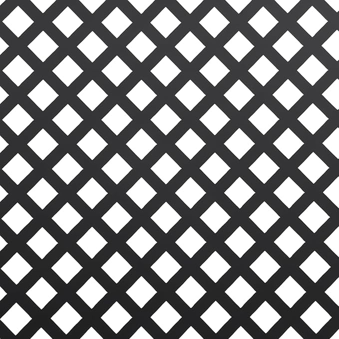 75" H×35" W Decorative Outdoor Privacy Screen with Stand, Outdoor Decor Privacy Fence Screen Metal Fence Panels, Free Standing Metal Divider for Patio Lawn Deck (Black-Small Square)