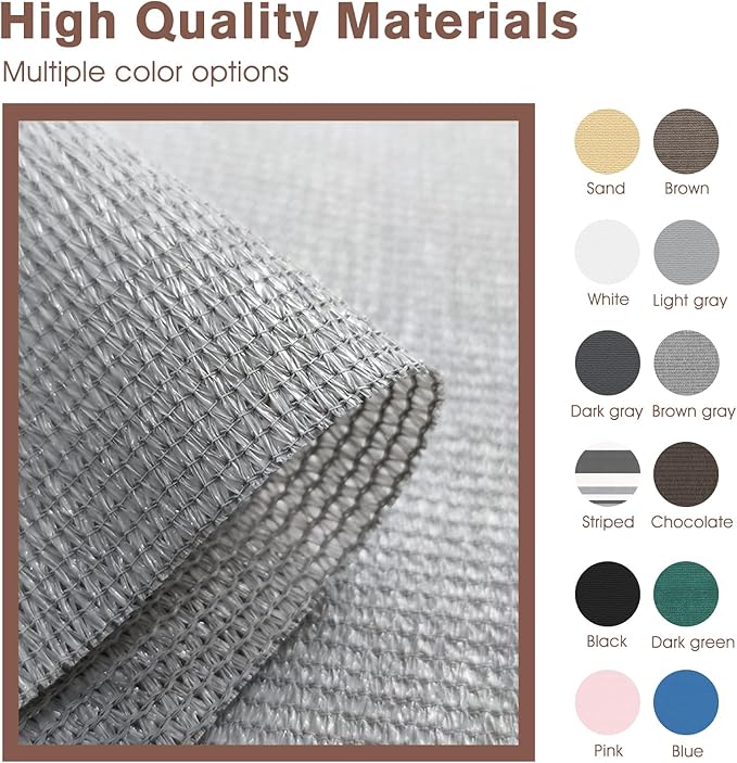 SUNNY GUARD 3'x16' Light Grey Balcony Deck Privacy Screen Fence, Apartments Railing Screen, Heavy Duty Wind Screen for Outdoor, Deck，Backyard,Patio Privacy（We Make Custom Sizes）