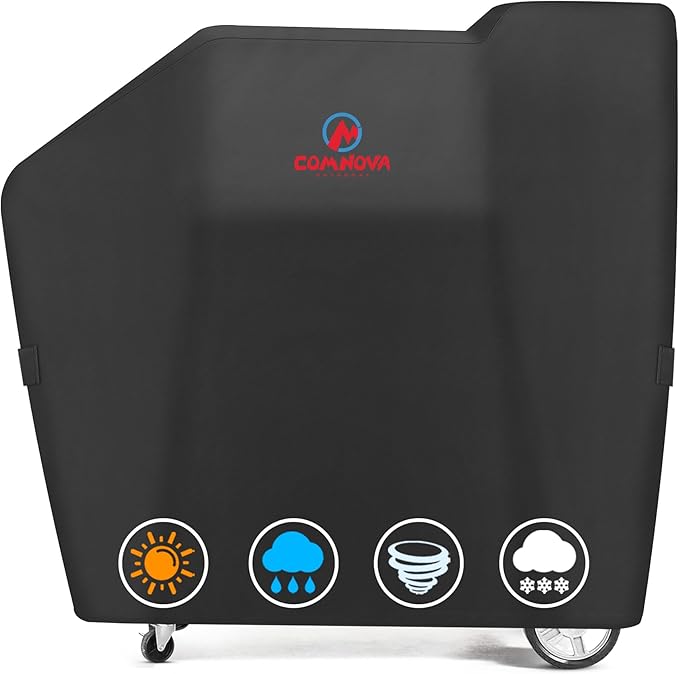Comnova Grill Cover for Masterbuilt Gravity Series 560/600 Digital Charcoal Grill and Smoker, Waterproof & Heavy Duty, 600D Charcoal Grill Cover for MB20040220, Black (56" x 18" x 47")