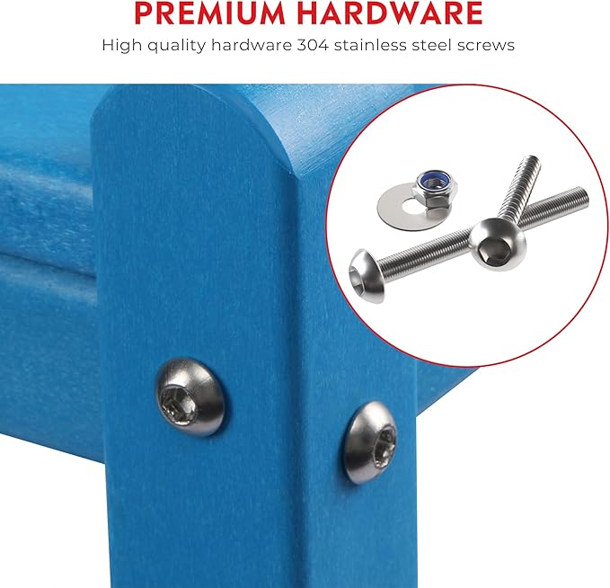 Costaelm Outdoor Side Table, 2-Tier Small Patio Coffee Tables for Outside, Outdoor End Tables for Patio, Adirondack Side Table for Outside, Outside Table for Pool, Porch, Garden, Pacific Blue