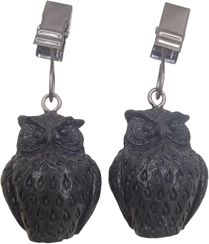TwoFish Home Set of 4 Owl Resin Tablecloth Weights Clips Owl Handicraft Tablecloth Clamps Pack of 4