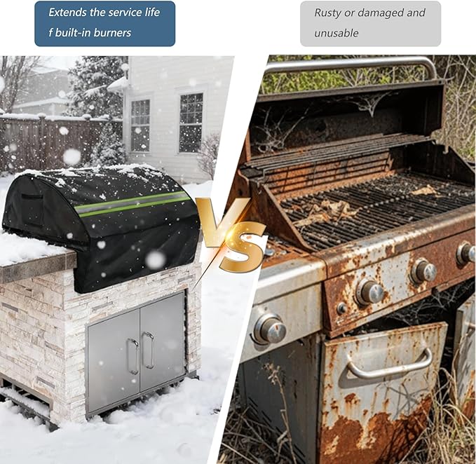 Built in Grill Cover for Lynx 30-Inch - Heavy Duty 600D Waterproof with Reflective Strips and Plush Lining,Protects The Built in Grill While Enhancing its Visual Appeal,25.5''L x 30''W x 28''H,Black