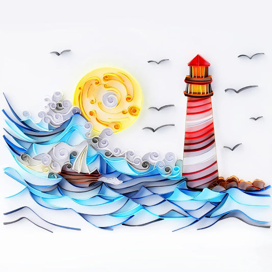 Uniquilling Quilling Kits Paper Quilling Kit for Adults Beginner, 8 * 10 in Paper Filigree Painting Kits, DIY Kits for Adults with Quilling Tools, Modern Wall Art for Living Room