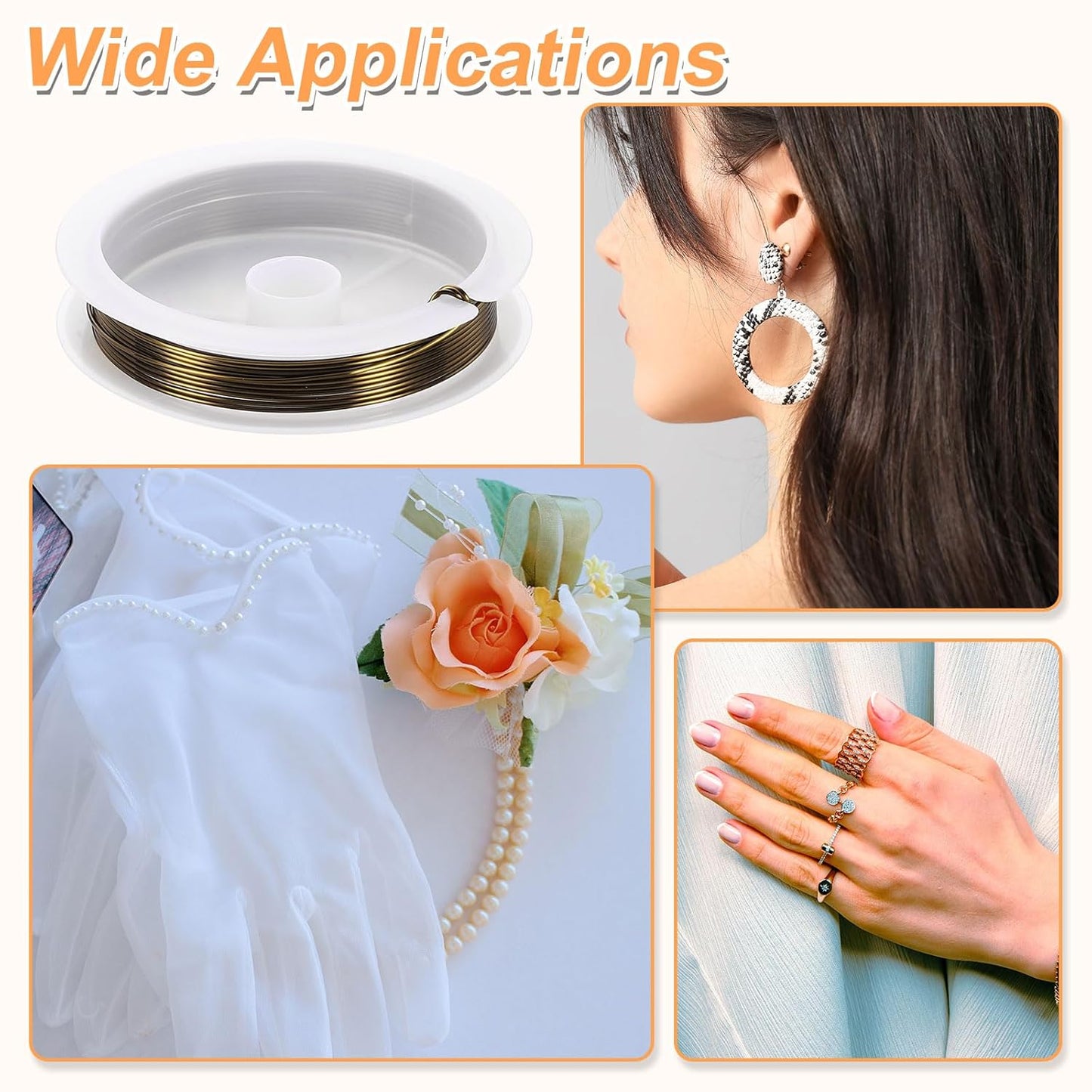 HARFINGTON 8ft Jewelry Wire, 20 Gauge (0.8mm) Brass Craft Soft Metal Tarnish Resistant Copper Beading Wire for Jewelry Making Supplies Crafting, Ancient Blue