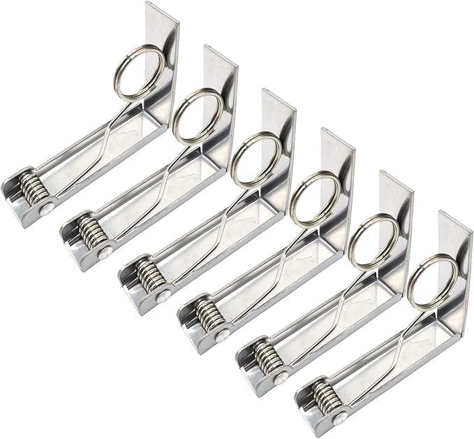 Tablecloth Clips, Set of 6 Extra Large Table Cover Cloth Clamps for Home Party & Picnic(Up to 2.4")