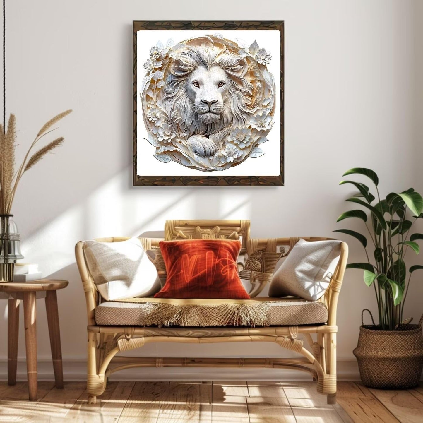 Wooden Puzzles Adults, 3D Paper Lion Wooden Puzzles 100 Pieces, Unique Animal Shaped Wood Challenging Jigsaw Puzzles Gifts for Adults, 8.5x8.3in