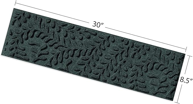 Waterhog Stair Treads (Set of 4) – 8 1/2 x 30 Inches, Durable,Water-Trapping, Indoor/Outdoor Floor Covering, Boxwood Collection – Made in USA, Evergreen