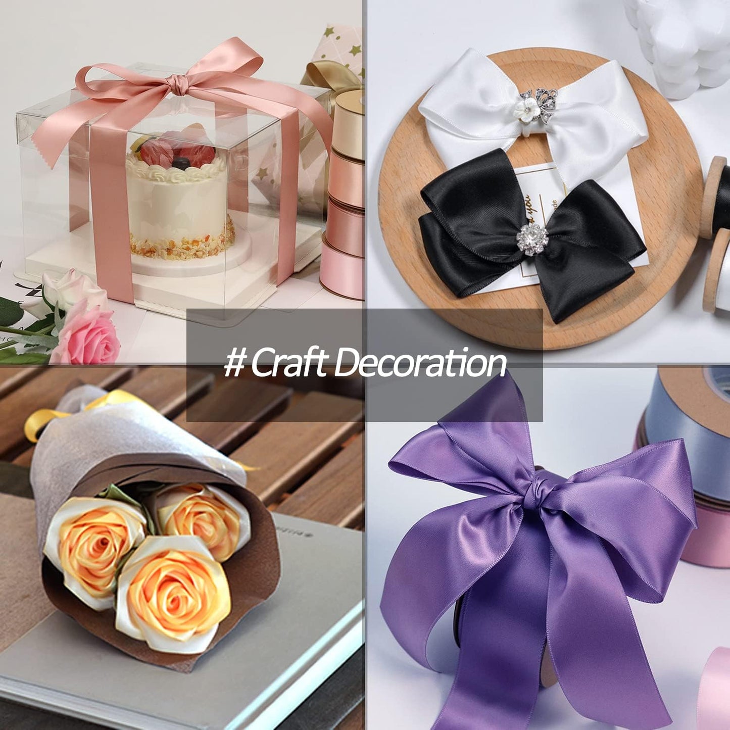 1-1/2 inches Wide x 100 Yards Single Faced Pink Satin Ribbon, Azalea Ribbon Use for Bows Bouquet, Gift Wrapping, Wedding Decoration, Floral Arrangement (Pink)