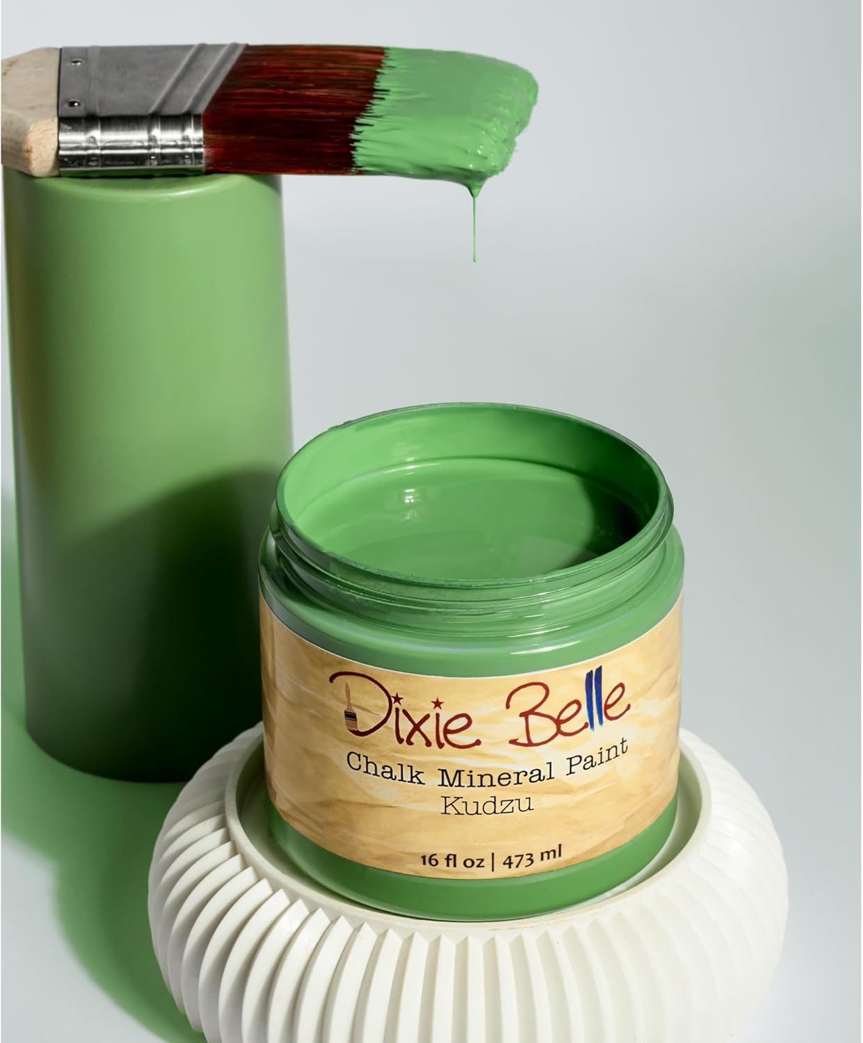 Dixie Belle Paint Company Chalk Finish Furniture Paint - Kudzu (1 Gallon - 128oz) - Matte Natural Green Chic Chalk Mineral DIY Furniture Paint