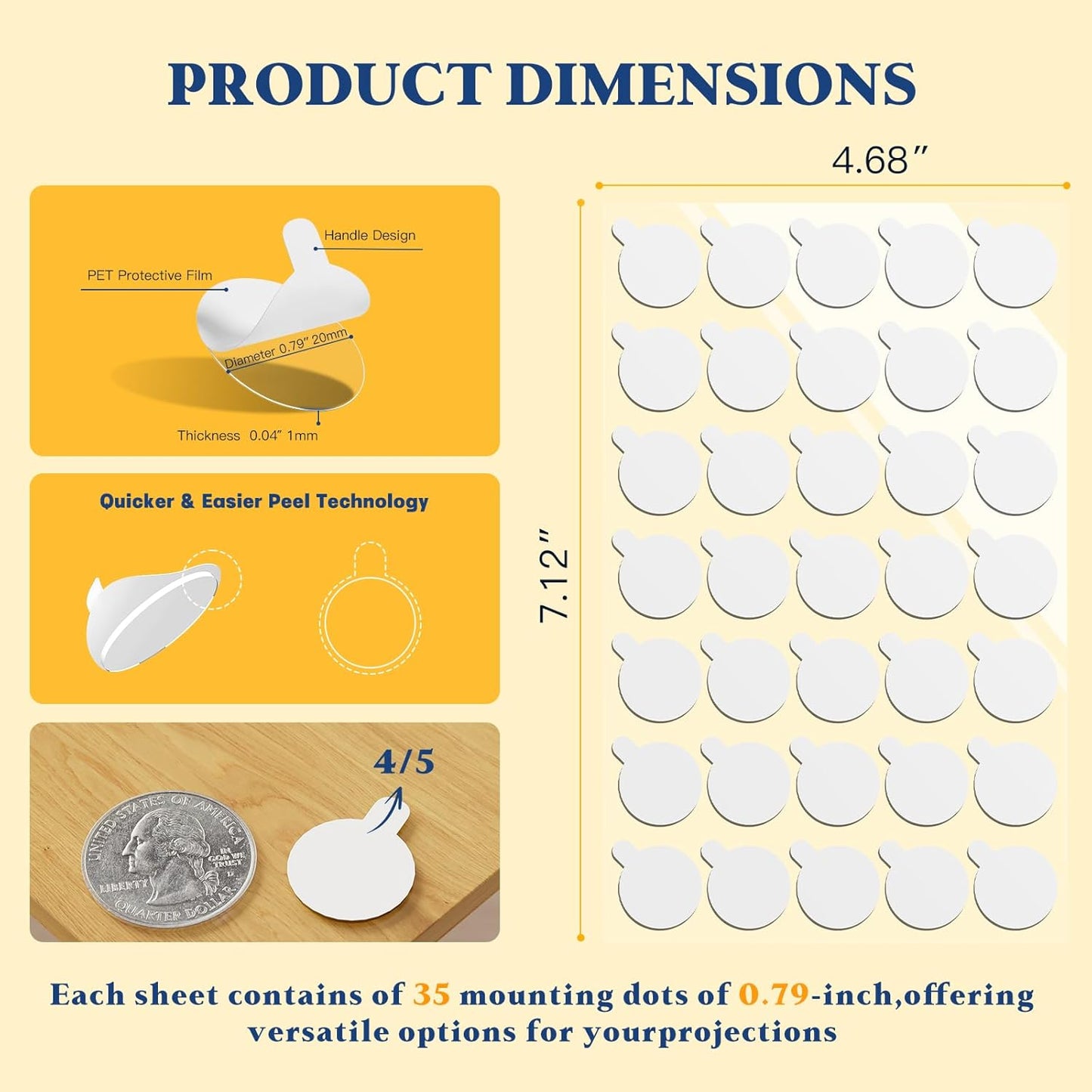 Sticky Dot Double Sided – 140pcs Easy to Peel Sticky Adhesive Dots,Clear Removable Glue Poster Dots Double Sided for Crafts, Posters, Balloons, and DIY Projects