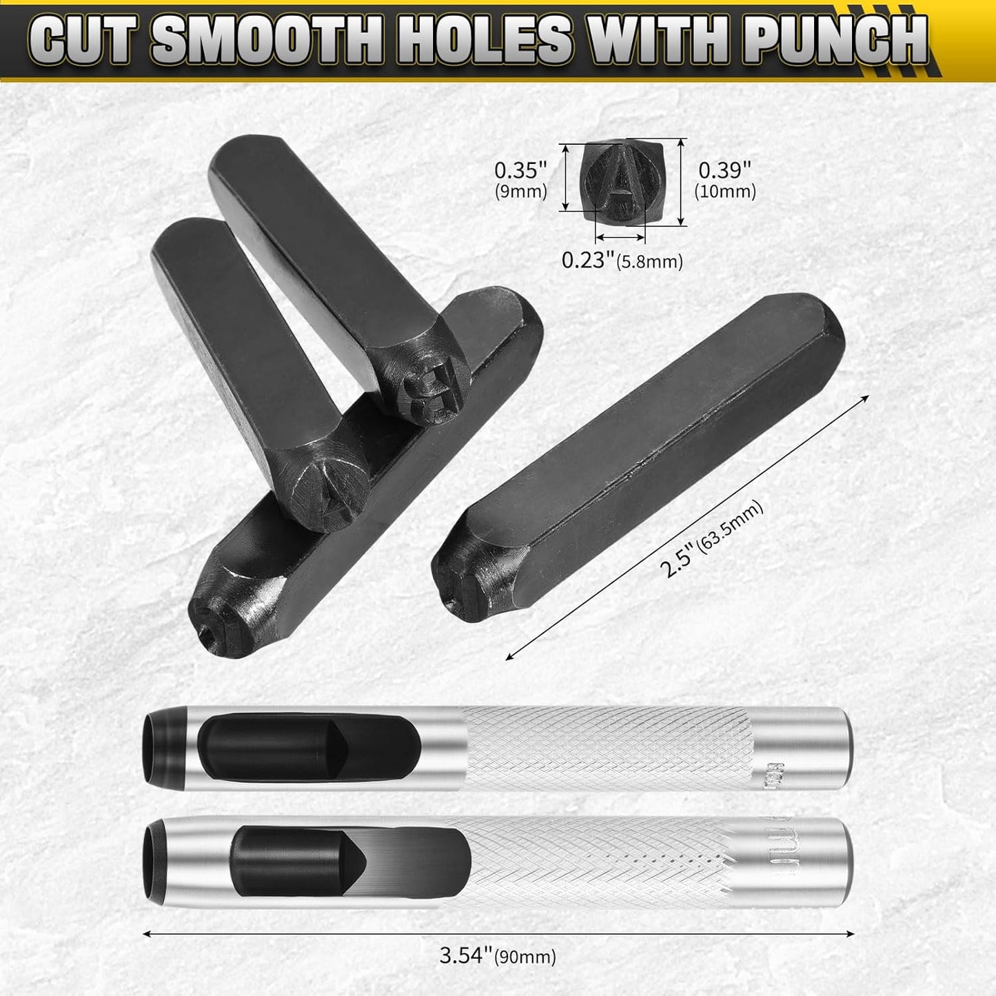 WorkBless 36PCS Metal Stamping Kit, 5/16" (8mm) Steel Number and Letter Punch Set, Include A-Z Alphabet, Number 0-8, & Symbol, Stamping Tool for Imprinting Plastic, Wood, Leather, Jewelry